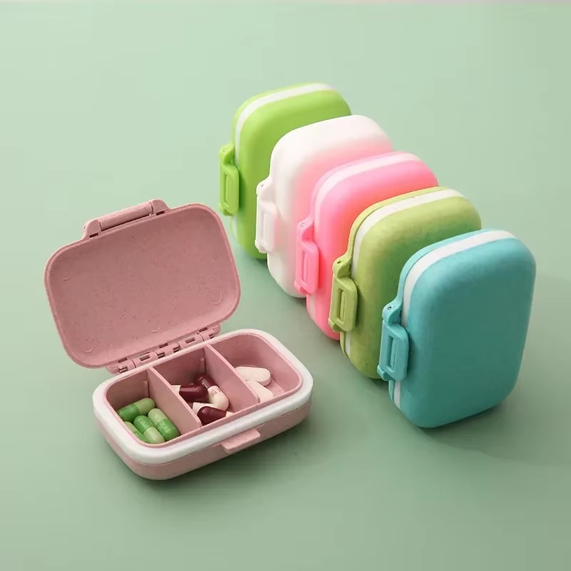 Seaweed Snack - 1-6 ชิ้น Mini แบบพกพายากรณี PillBox แท็บเล็ตคอนเทนเนอร์รายสัปดาห์ยากล่องยากรณียา