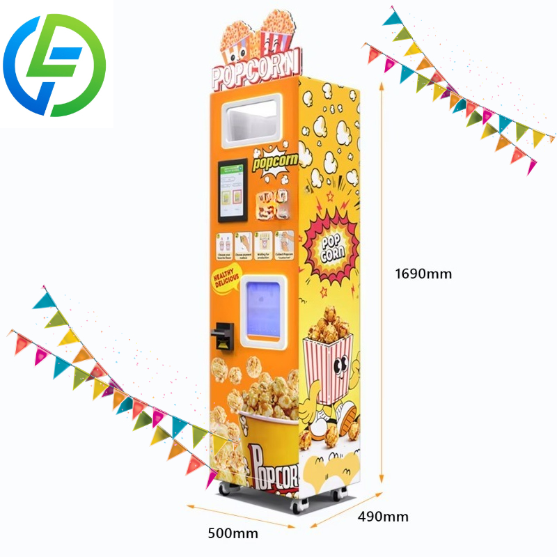 Popcorn - ตู้จำหน่ายป๊อปคอร์นแบบกำหนดเองได้ พร้อมใช้งาน 24/7 - 1800W, ไฟในตัว,